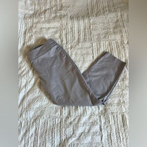 LOFT Women’s Marisa Straight Light Gray Patterned Trousers Size 8P
